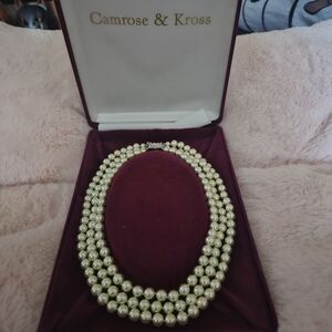 Camrose & Kross 3 strand pearl necklace